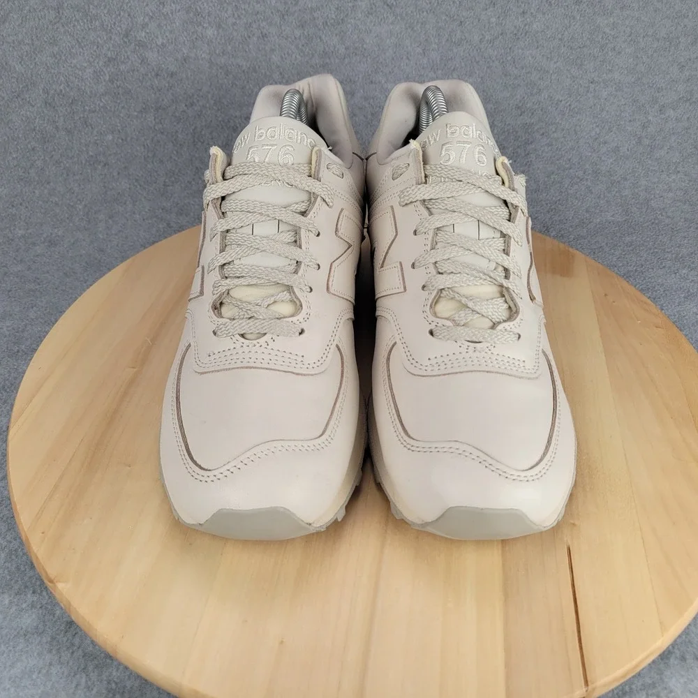 New Balance 576 Made‎ in England Mens 7.5 Off White Leather Sneakers OU576OW